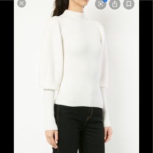 Khaite Martha Puff Sleeve Sweater-White -S